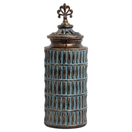 Βάζο 818694 373-121-640 16x16x47cm Bronze-Turquoise Κεραμικό
