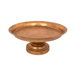 Δίσκος Διακοσμητικός Με Βάση 373-92-018 35x15,5x14cm Gold Μέταλλο