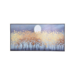 Κάδρο Trees With Moon 373-00-475 60x3x120cm Blue-Gold Οριζόντιοι Καμβάς