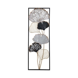 Διακοσμητικό Επιτοίχιο Flower 161-220-039 31x3,5x90cm Gold-Black-Grey Μέταλλο