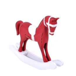 Άλογο Διακοσμητικό 373-82-623 23cm Red Ξύλο