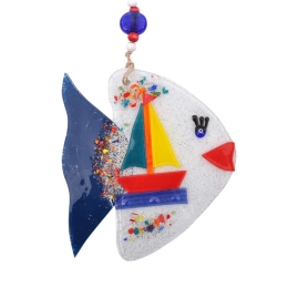 Γούρι Ψάρι 862-18-019 12cm Multi Γυαλί