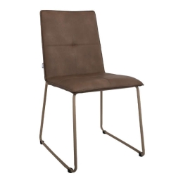 Καρέκλα 928 617-00-070 47x56x88cm Beige Σετ 2τμχ Μέταλλο,Τεχνόδερμα