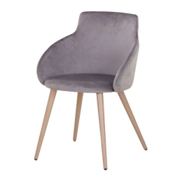 Καρέκλα C-868 617-27-023 55x55x80cm Grey Σετ 2τμχ Μέταλλο,Ύφασμα