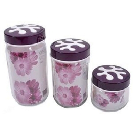 Βαζάκι Γυάλινο Mε Καπάκι 1000Cc Purple 811-14-135377003 Πλαστικό, Γυαλί