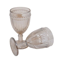 Γυάλινο Ποτήρι Κρασιού Με Πόδι Stripe Σετ 6 Τμχ Beige 373-00-545 Γυαλί