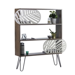 Βιβλιοθήκη-Ραφιέρα Elmira 891-221-010 117x25x94cm Walnut-Black