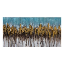 Πίνακας Καμβάς Gold Forest 148-221-110 120x2,8x60cm Multi Πανοραμικοί Καμβάς