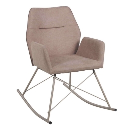 Πολυθρόνα Κουνιστή 617-91-058 60x82x88cm Beige Μέταλλο,Ύφασμα