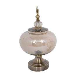 Φοντανιέρα Με Καπάκι 373-92-257 37cm Bronze Γυαλί