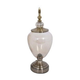 Φοντανιέρα Με Καπάκι 373-92-258 34cm Bronze Γυαλί