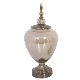 Φοντανιέρα Με Καπάκι 373-92-259 41cm Bronze Γυαλί