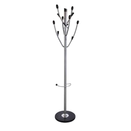 Καλόγερος Μεταλλικός 205-82-095 35x175cm Silver-Black Μέταλλο,Μάρμαρο
