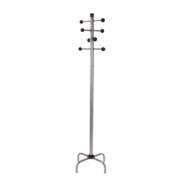 Καλόγερος Μεταλλικός 205-82-096 35x35x180cm Silver-Black Μέταλλο