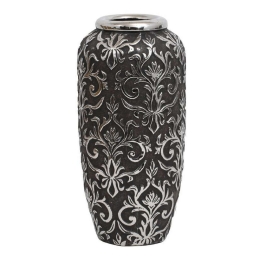 Βάζο Κεραμικό 0024-122-117 28cm Silver-Grey Κεραμικό