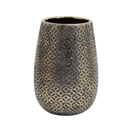 Βάζο Κεραμικό 0024-122-126 23,5cm Brown-Gold Κεραμικό