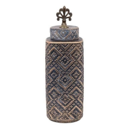 Βάζο Κεραμικό 08-122-191 14x14x45cm Grey-Bronze Κεραμικό