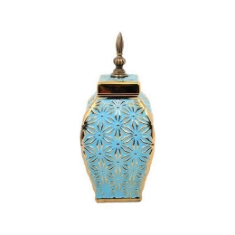 Βάζο Κεραμικό 08-122-198 14x14x32,5cm Ciel-Gold Κεραμικό