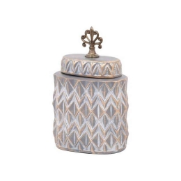 Βάζο Κεραμικό 08-122-208 18,5x12x31cm Grey-Gold Κεραμικό
