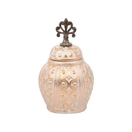 Βάζο Κεραμικό 08-122-211 15x13x26cm Beige-Gold Κεραμικό