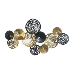 Διακοσμητικό Τοίχου 161-221-165 100x5,5x58cm Black-Gold Μέταλλο