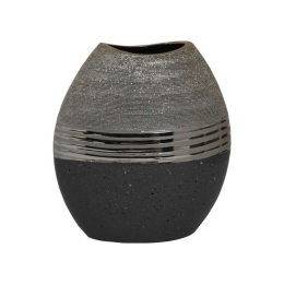 Βάζο Κεραμικό Marble 03-221-100 22,2x11,8x25cm Grey-Gold Κεραμικό