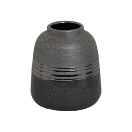 Βάζο Κεραμικό Marble 03-221-112 17,8x17,8x19,6cm Grey-Silver Κεραμικό