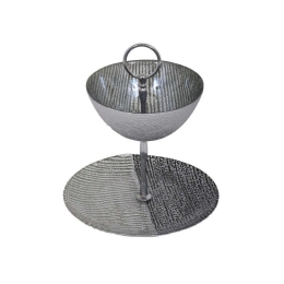 Ορντεβιέρα 2 Θέσεων Orleans 805-92-631 22/15cm Black-Silver Γυαλί