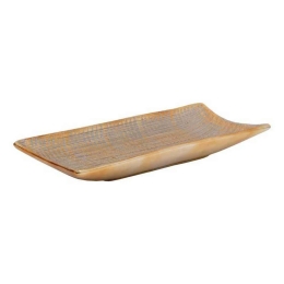 Διακοσμητική Πιατέλα 08-221-207 39,5x18,5x5,5cm White-Gold Κεραμικό
