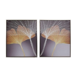 Κάδρο Leaves 373-122-722 50x60cm Multi Κάθετοι Πλαστικό,Καμβάς