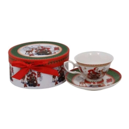 Φλυτζάνι Με Πιατάκι Χριστουγεννιάτικο Santa Claus&Deer 372-99-127 220ml Multi