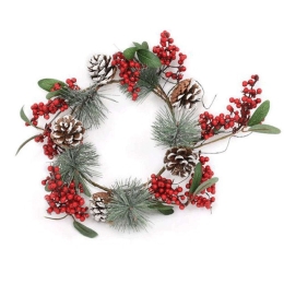 Χριστουγεννιάτικο Στεφάνι 372-99-275 45cm Green-Red
