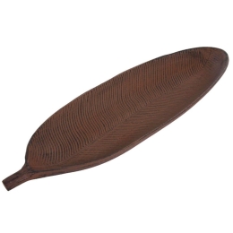 Διακοσμητική Πιατέλα Φύλλο 373-92-216 40x14cm Brown Mdf