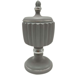 Φοντανιέρα Με Καπάκι 279-222-179 9,5x9,5x22cm Silver Πολυρεσίνη