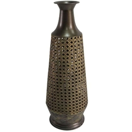 Διακοσμητικό Βάζο 161-222-178 20x20x59,5cm Bronze Μέταλλο