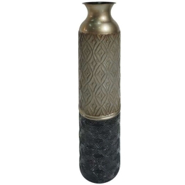 Διακοσμητικό Βάζο 161-222-175 14,5x14,5x75,5cm Black-Bronze Μέταλλο