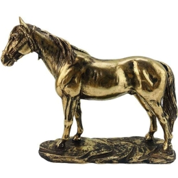 Διακοσμητικό Άλογο 269-122-156 25x7x21cm Gold Πολυρεσίνη
