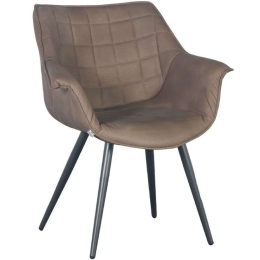 Πολυθρόνα 617-121-081 62x65x82cm Brown Μέταλλο,Ύφασμα