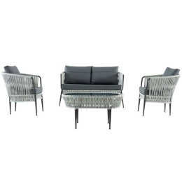 Σαλόνι Κήπου Lines (Σετ 4Τμχ) 818-123-117 Anthracite-Grey 4 Θέσεων