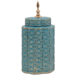 Βάζο Κεραμικό 373-122-784 17x11x35cm Veraman-Gold Κεραμικό