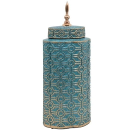Βάζο Κεραμικό 373-122-783 17x11x40cm Veraman-Gold Κεραμικό