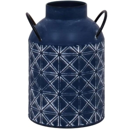 Βάζο Μεταλλικό 128-123-076 21x17,5x27,5cm Blue Μέταλλο