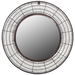 Καθρέπτης Τοίχου Cage 935-123-010 Φ55cm Copper Μέταλλο
