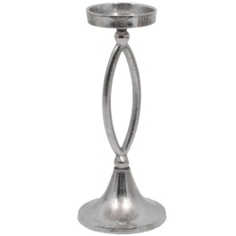 Κηροπήγιο 934-123-009 11,5x11,5x26cm Nickel Αλουμίνιο