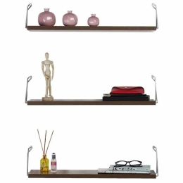 Ράφια Τοίχου Rafael (Σετ 3Τμχ) 891-221-042 60x18x12,5cm Walnut
