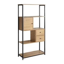Βιβλιοθήκη - Ραφιέρα Edge 0033-223-003 78x30x158cm Oak-Black