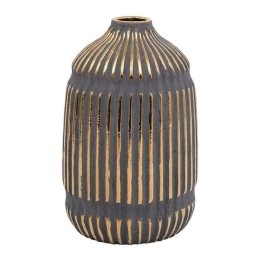 Βάζο 023-223-101 14x14x23cm Gold-Grey Κεραμικό