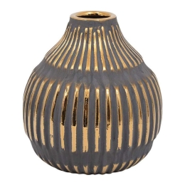 Βάζο 023-223-102 21x21x21cm Gold-Grey Κεραμικό