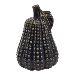 Διακοσμητικό Αχλάδι 023-223-090 12x12x16cm Blue Black-Gold Κεραμικό