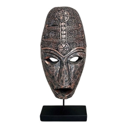 Διακοσμητικό Επιτραπέζιο Face 0038-223-050 22x11,5x50cm Black-Bronze Πολυρεσίνη